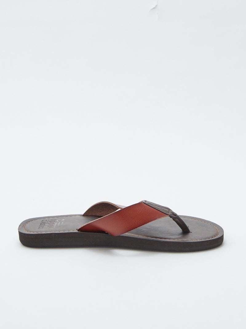 Infradito in similpelle MARRONE - Kiabi