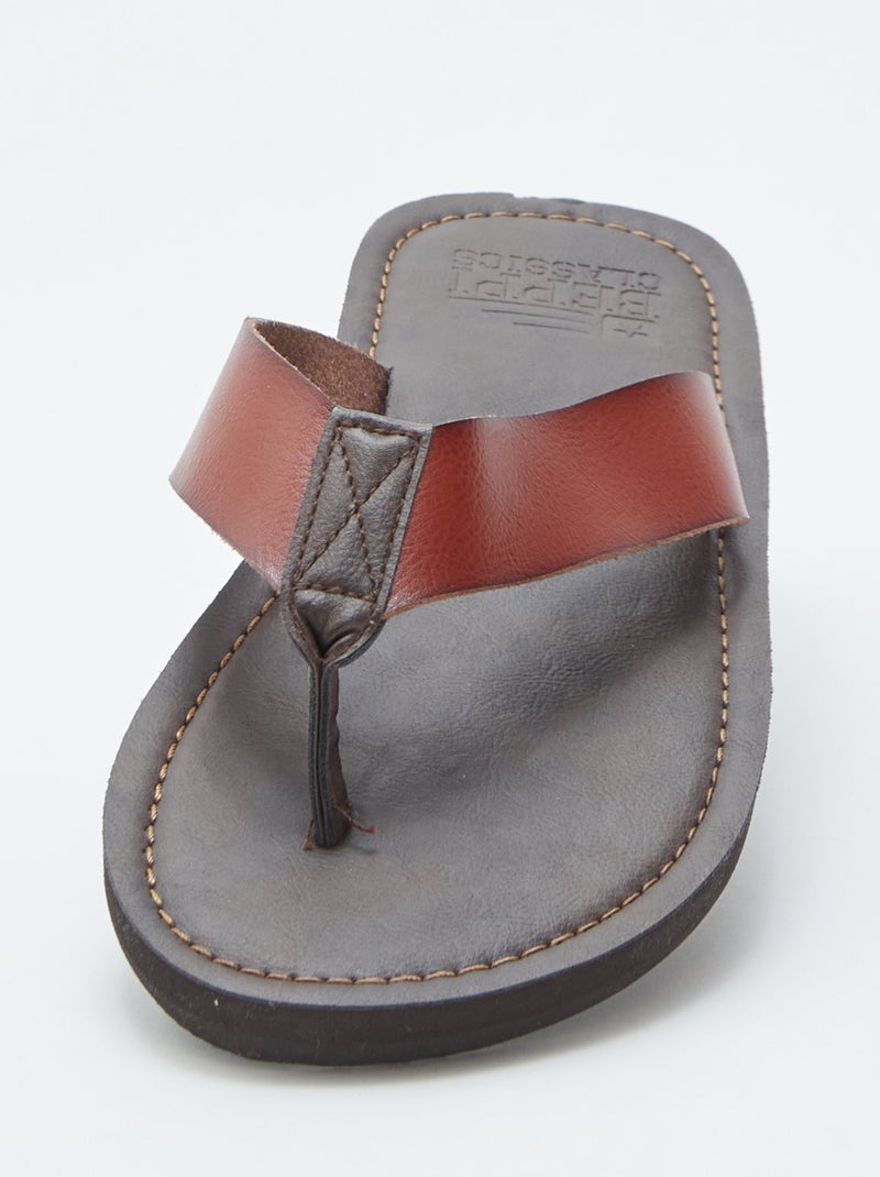 Infradito in similpelle MARRONE - Kiabi