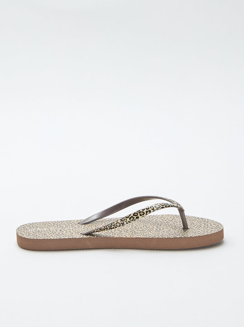 Infradito leopardate Marrone - Kiabi
