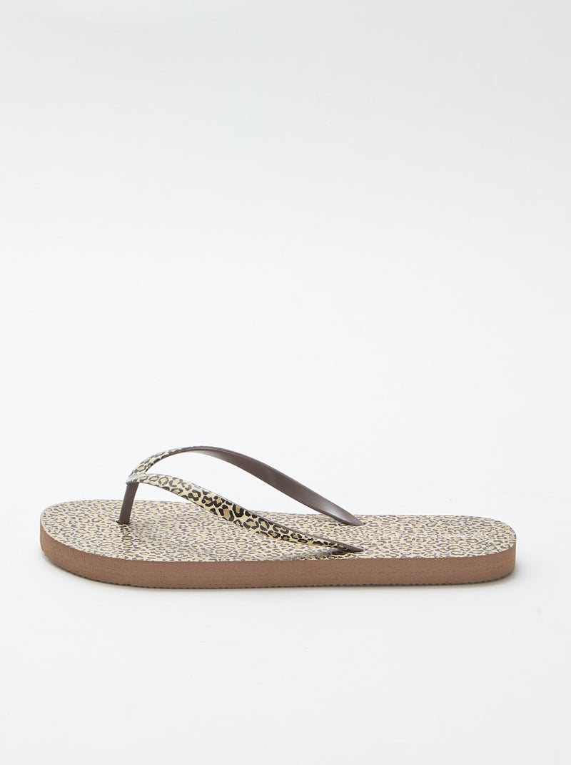 Infradito leopardate Marrone - Kiabi