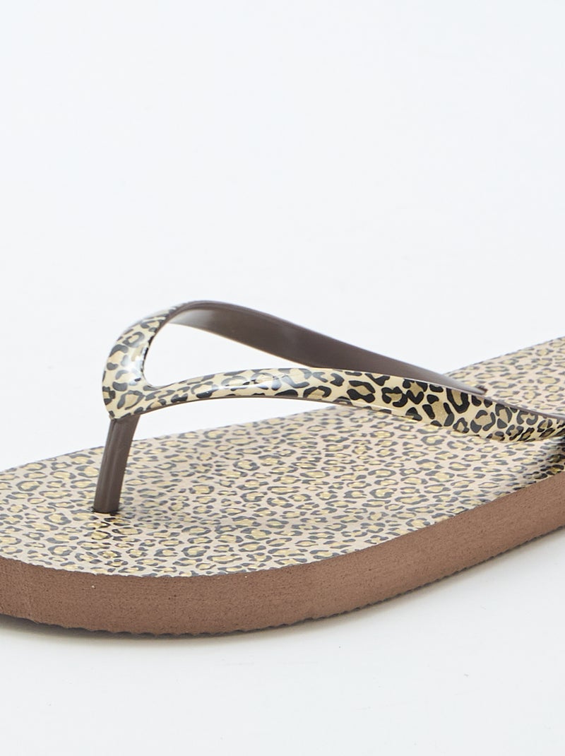 Infradito leopardate Marrone - Kiabi