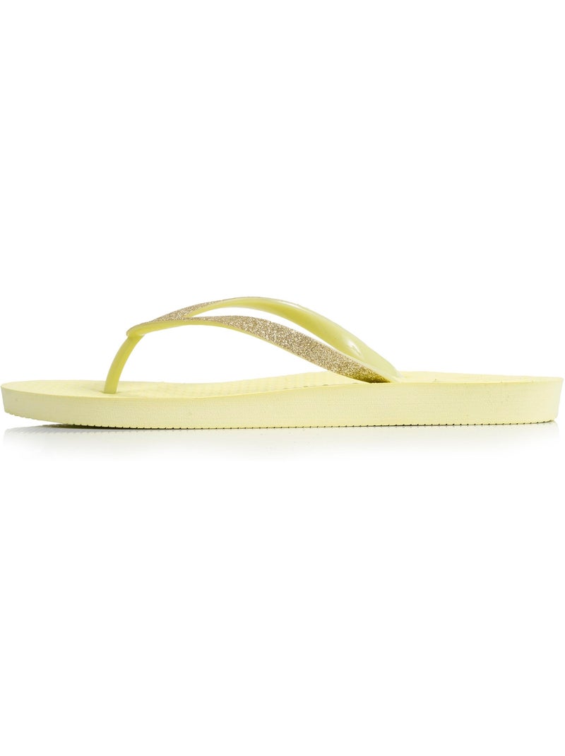 Infradito soletta con tecnologia everywear, tomaia glitterata, comfort ottimale, Giallo - Kiabi