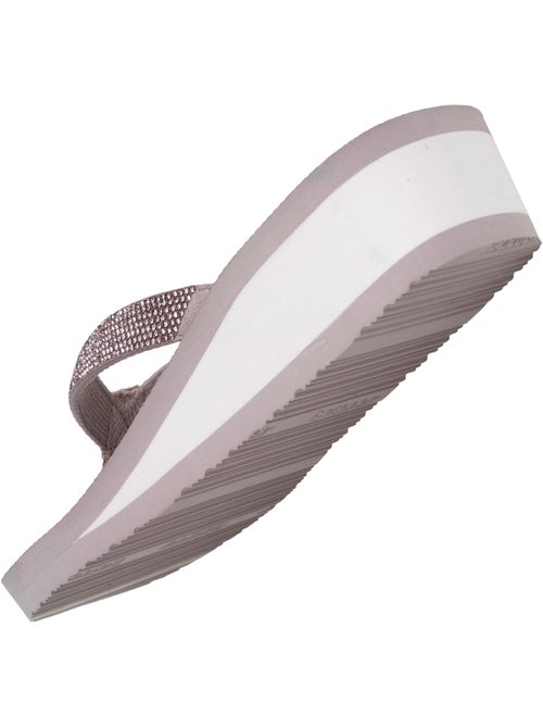 Infradito suola sintetica, tomaia con perline, tacco a zeppa di 4 cm  Isotoner - Kiabi