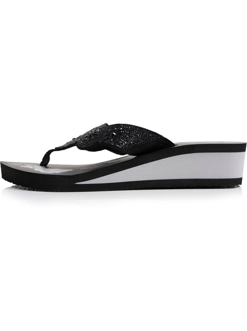 Infradito Tacco di 4 cm, suola comoda e leggera, sandalo da spiaggia, sandalo da  Isotoner Nero Argentato - Kiabi