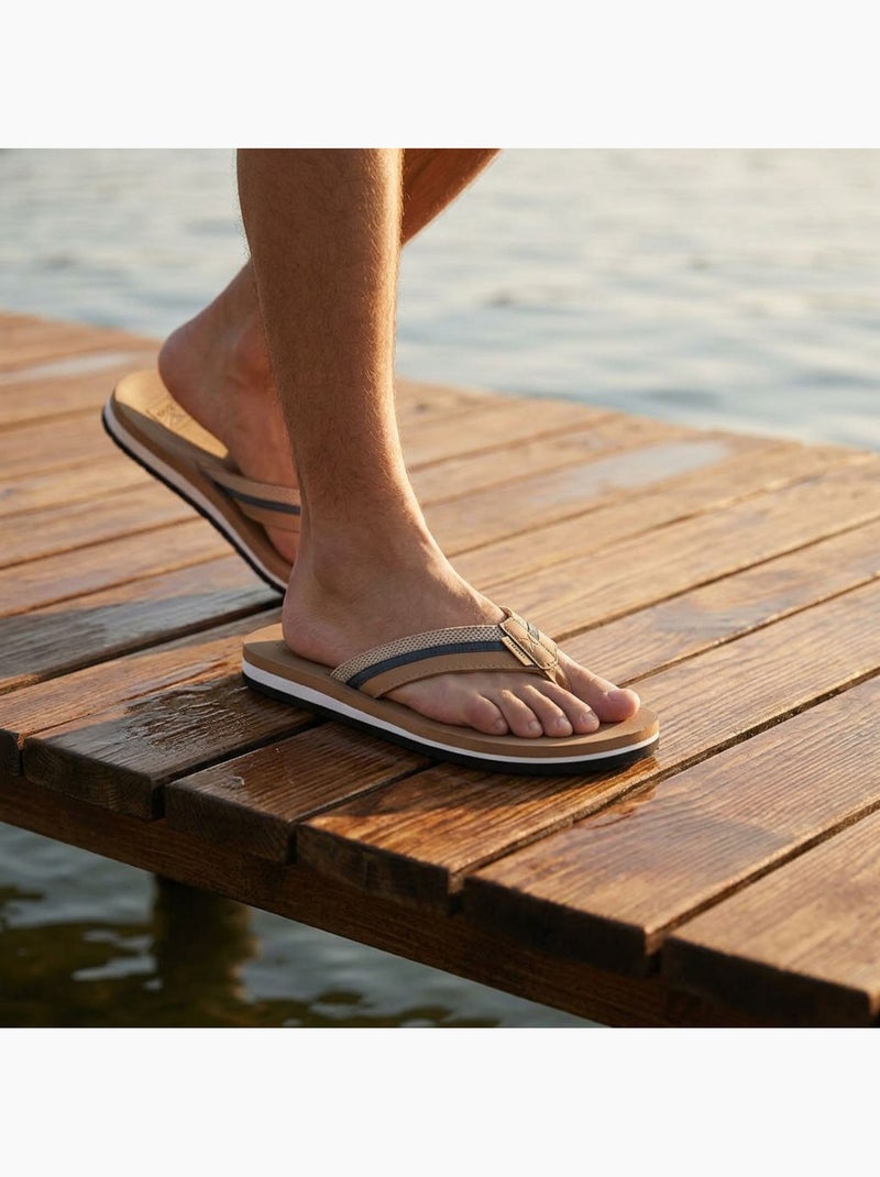 Infradito Uomo Comfort Multi-Densità Suola Spessa Antiscivolo OZABI Cammello - Kiabi