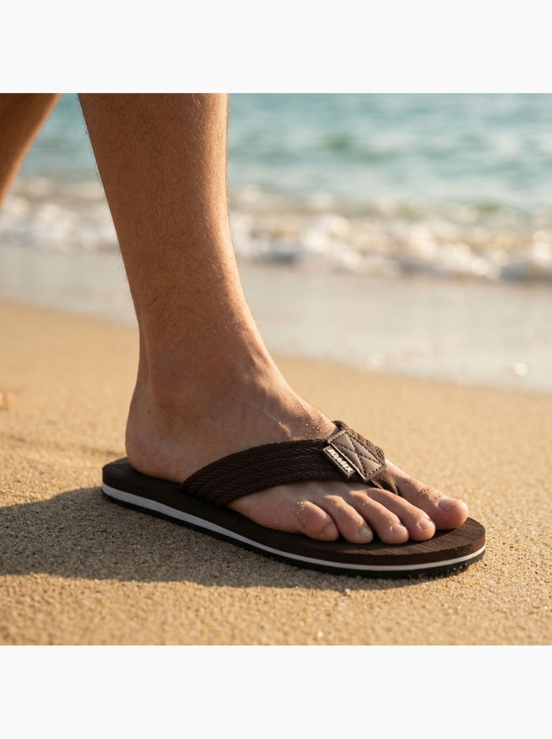 Infradito Uomo Comfort Multi-Densità Suola Spessa Antiscivolo OZABI Marrone cioccolato - Kiabi