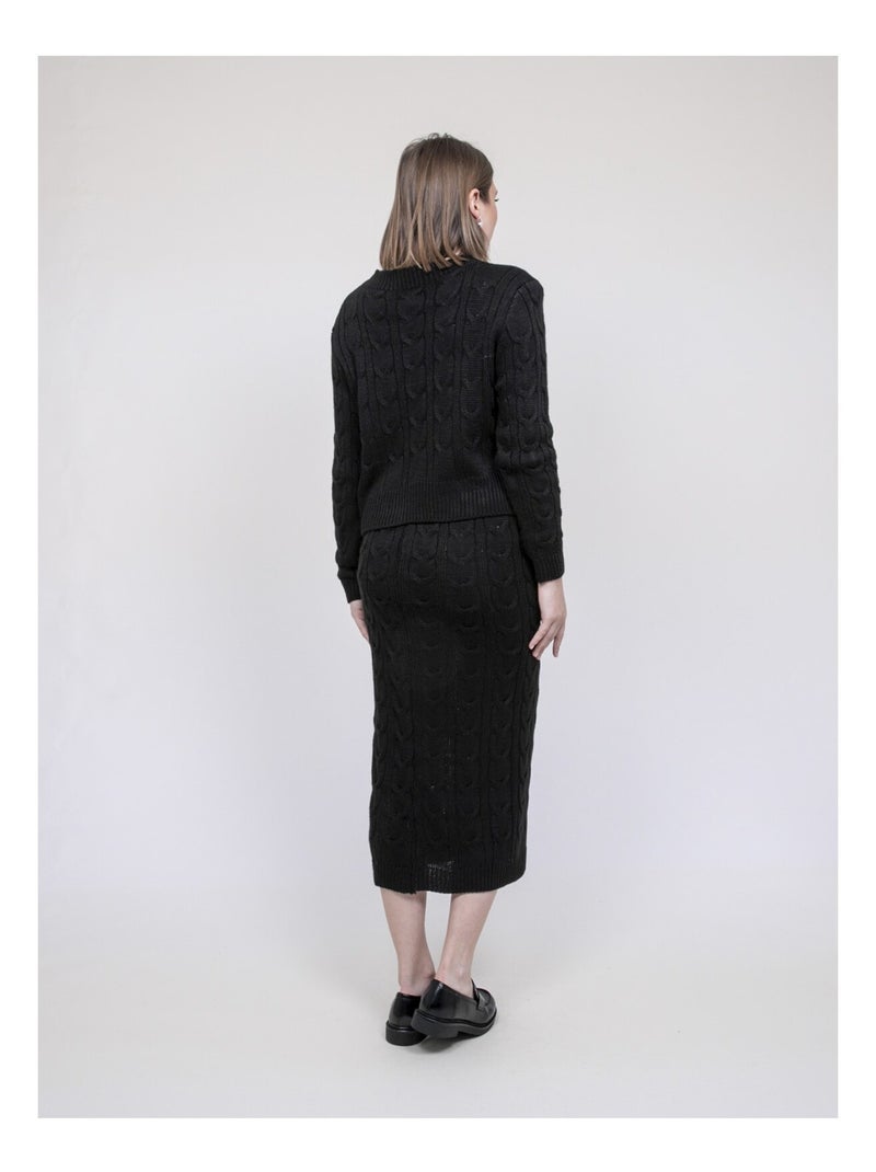 Insieme in maglia pull + gonna XALABA Nero - Kiabi
