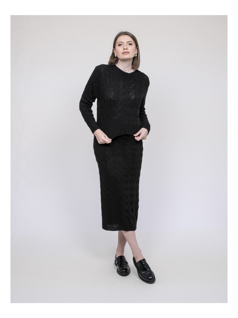 Insieme in maglia pull + gonna XALABA Nero - Kiabi