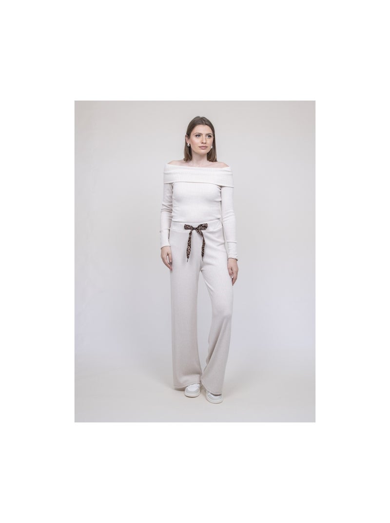 Insieme pantalone a costine ECHALA Ecru - Kiabi