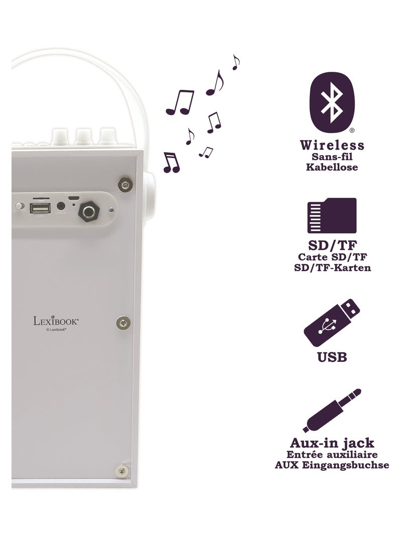 iParty® Altoparlante Bluetooth® portatile di tendenza con microfono ed effetti luminosi sorprendenti Bianco - Kiabi