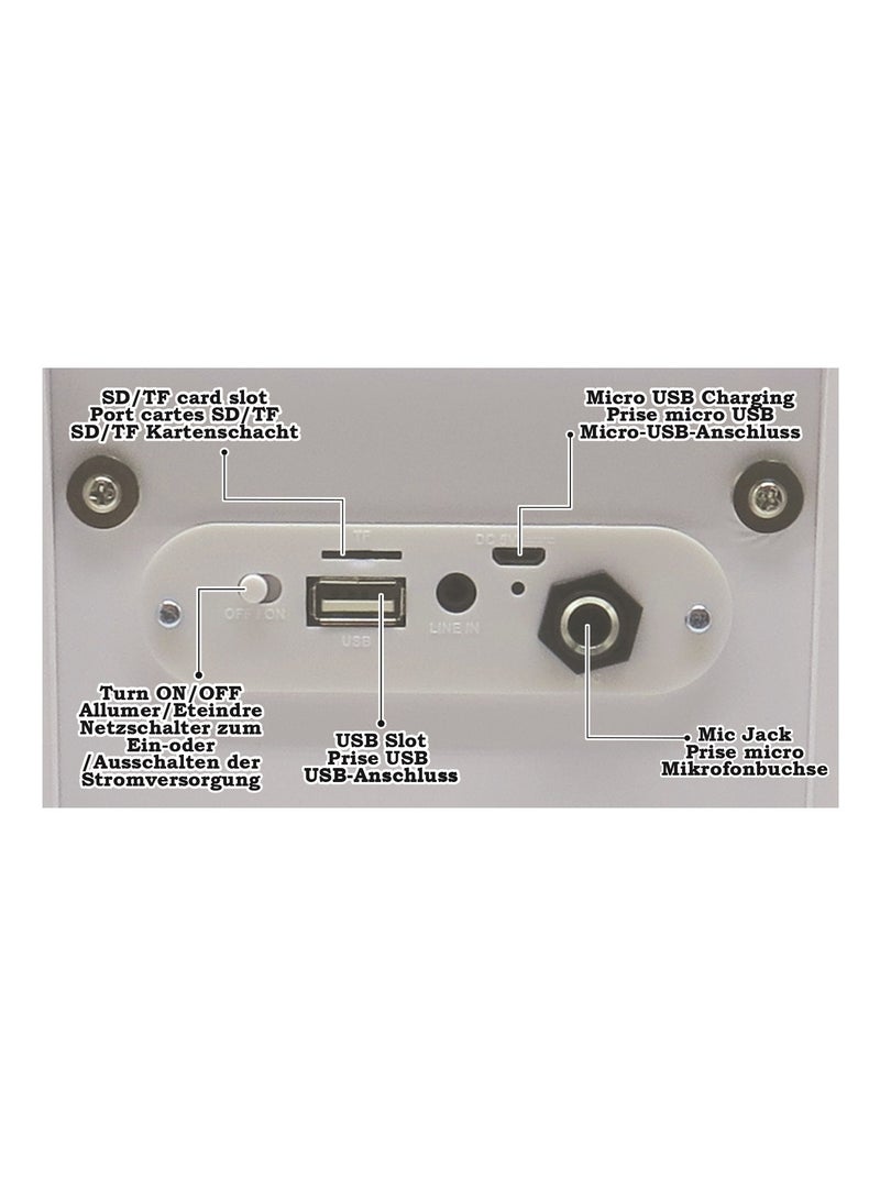 iParty® Altoparlante Bluetooth® portatile di tendenza con microfono ed effetti luminosi sorprendenti Bianco - Kiabi