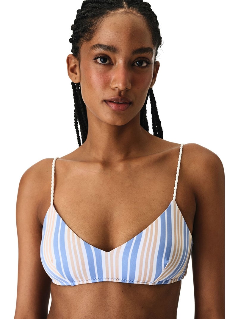 Irene top bikini a righe penti Blu cielo - Kiabi