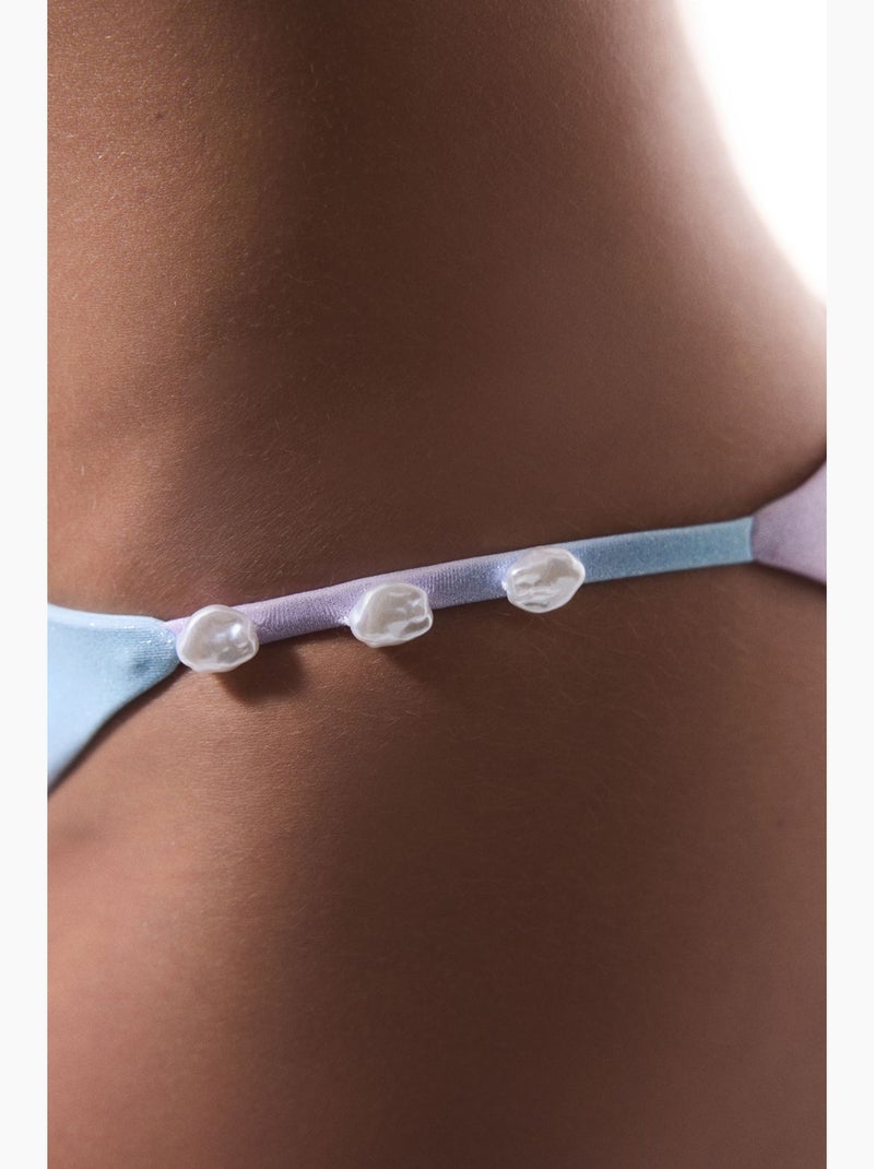 Jamie slip bikini con perline penti Blu pastello - Kiabi