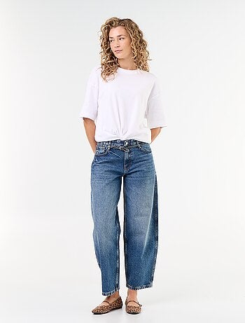 Jean barrel con cintura da annodare