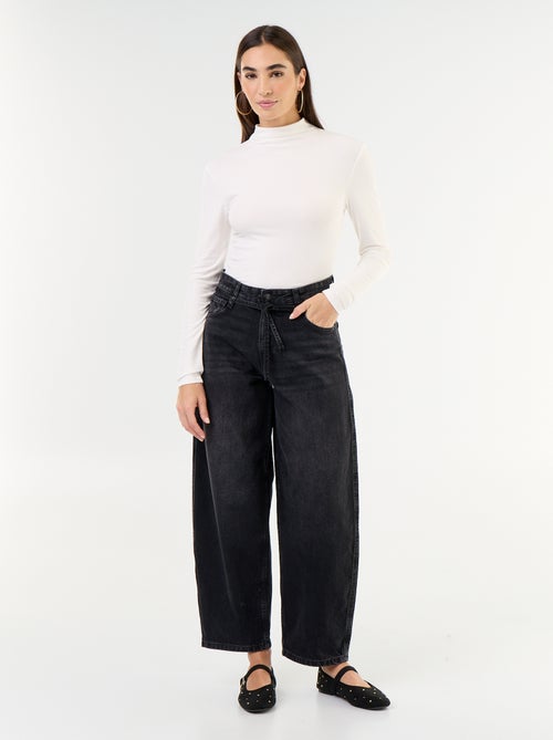 Jean barrel con cintura da annodare - Kiabi