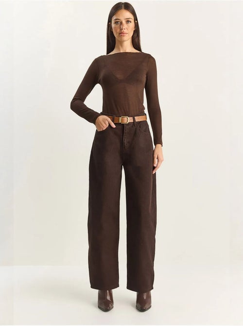 Jeans a gamba ampia con cintura lucci - Kiabi Jeans a gamba ampia con cintura lucci - Kiabi