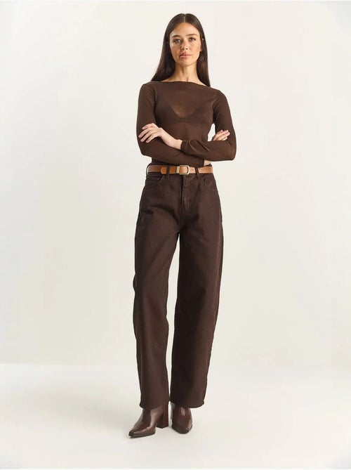 Jeans a gamba ampia con cintura lucci - Kiabi Jeans a gamba ampia con cintura lucci - Kiabi