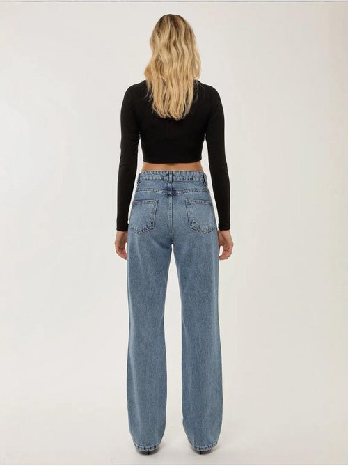 Jeans a gamba dritta a vita media hiccup - Kiabi Jeans a gamba dritta a vita media hiccup - Kiabi