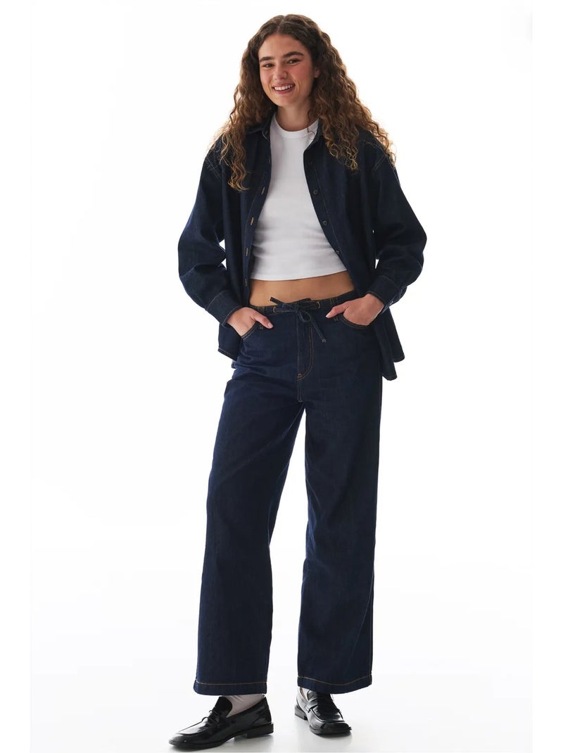 Jeans a gamba dritta penti Blu oltremare - Kiabi