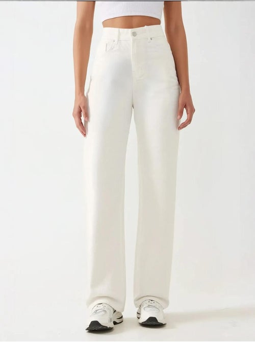 Jeans a gamba dritta vita alta hiccup - Kiabi Jeans a gamba dritta vita alta hiccup - Kiabi