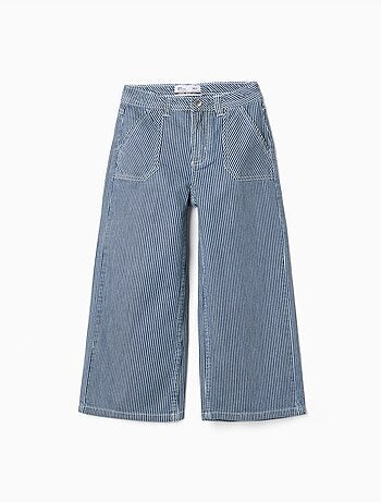 Jeans a gamba larga a righe