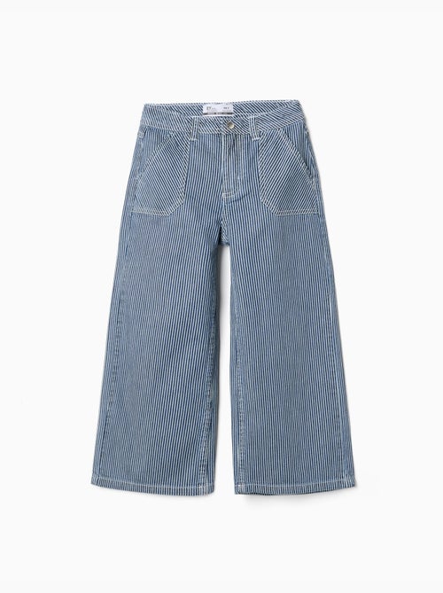 Jeans a gamba larga a righe - Kiabi