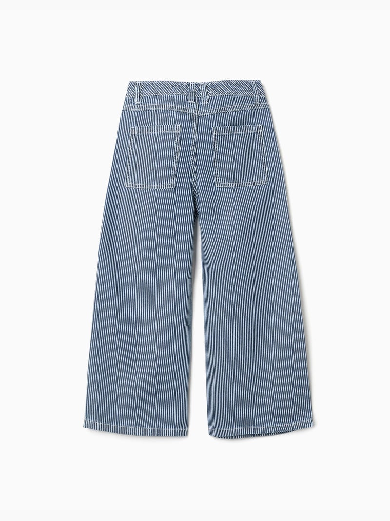 Jeans a gamba larga a righe Blu Blu - Kiabi
