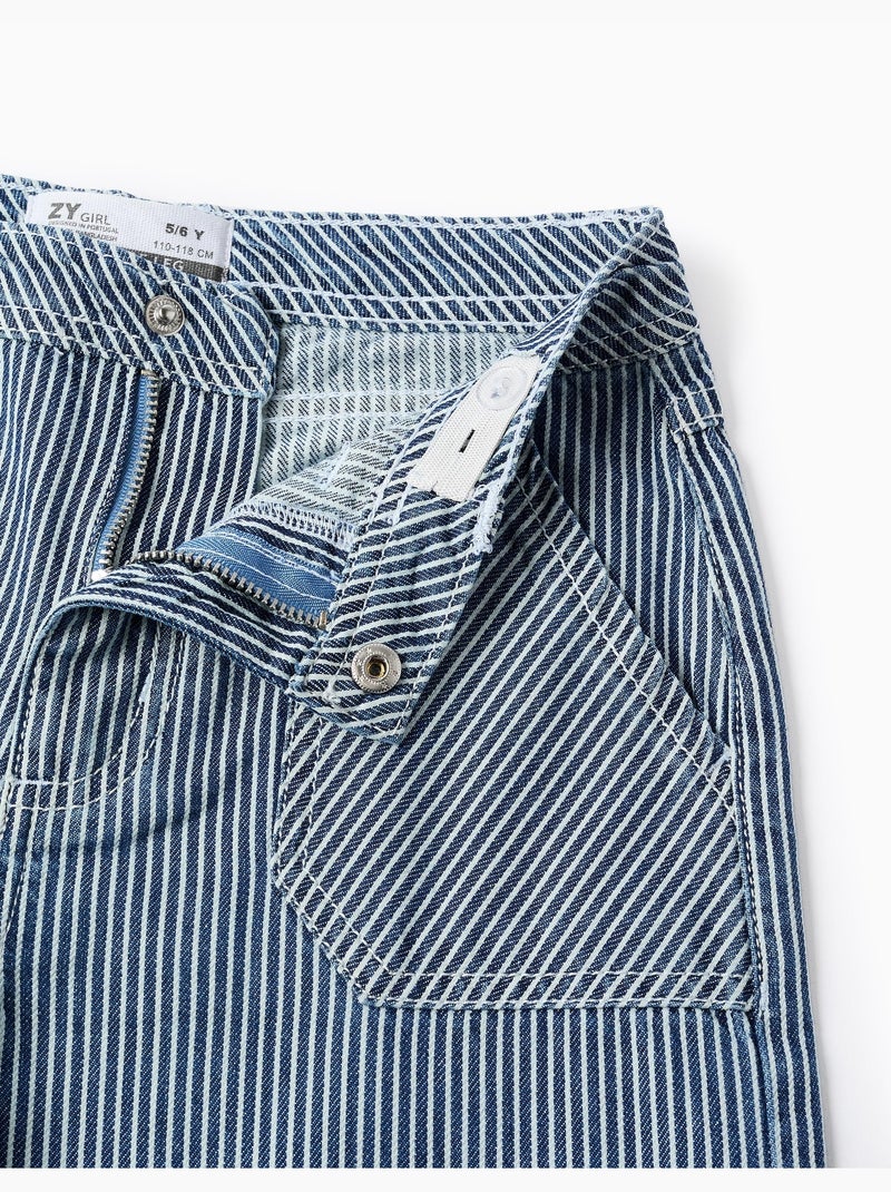 Jeans a gamba larga a righe Blu Blu - Kiabi