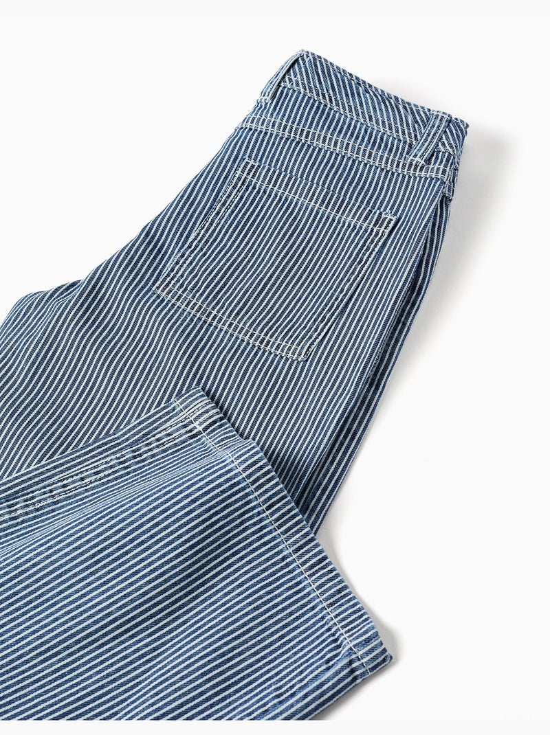 Jeans a gamba larga a righe Blu Blu - Kiabi