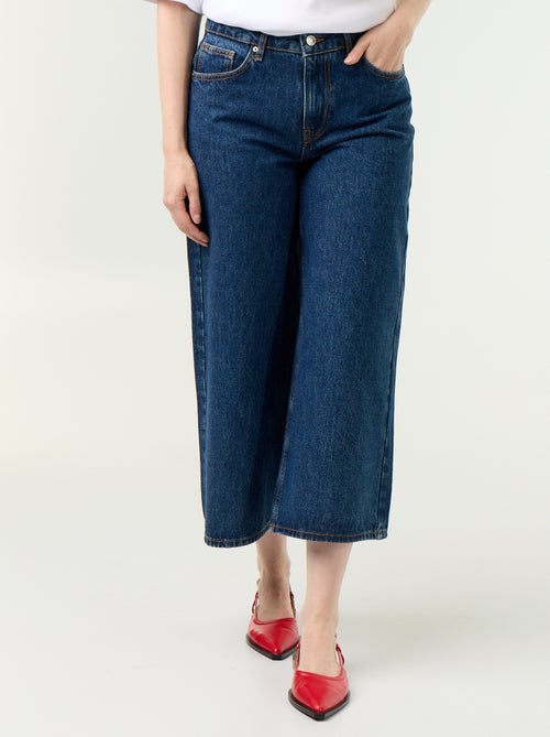 Jeans a gamba larga a vita alta - Kiabi