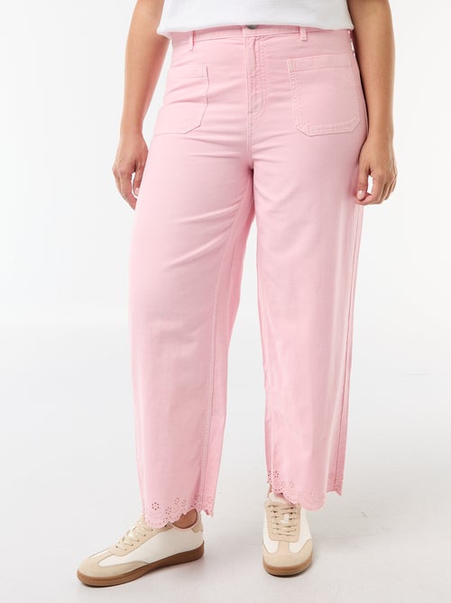 Jeans a gamba larga a vita alta con tasche applicate davanti e dietro - Kiabi