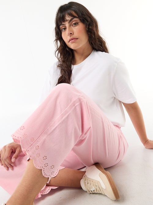 Jeans a gamba larga a vita alta con tasche applicate davanti e dietro - Kiabi