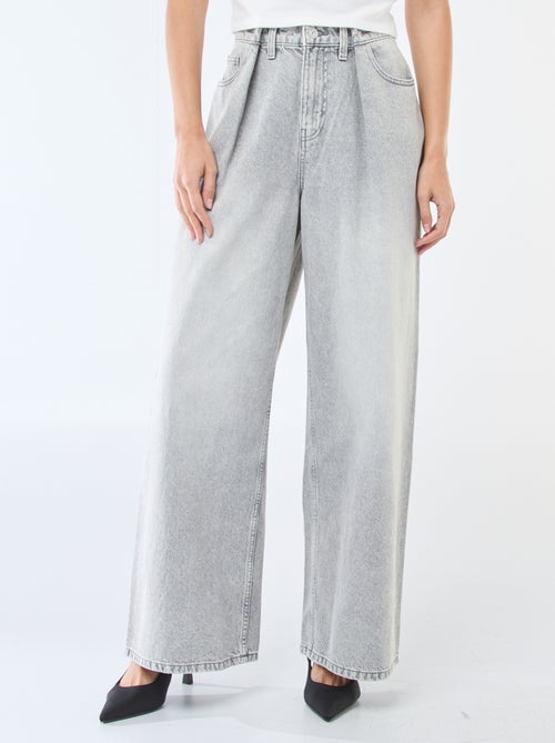 Jeans a gamba larga a vita alta - Kiabi