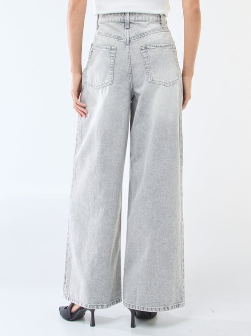 Jeans a gamba larga a vita alta - Kiabi