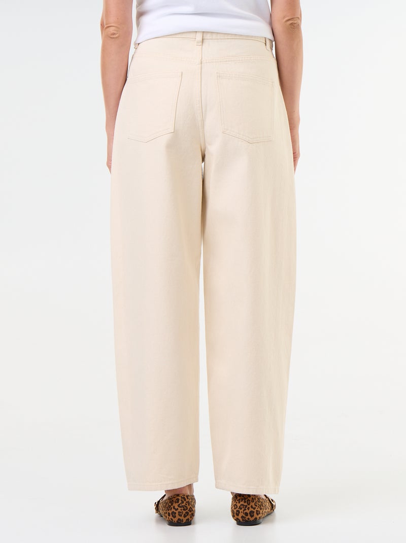 Jeans a gamba larga con borchie fantasiose Bianco - Kiabi