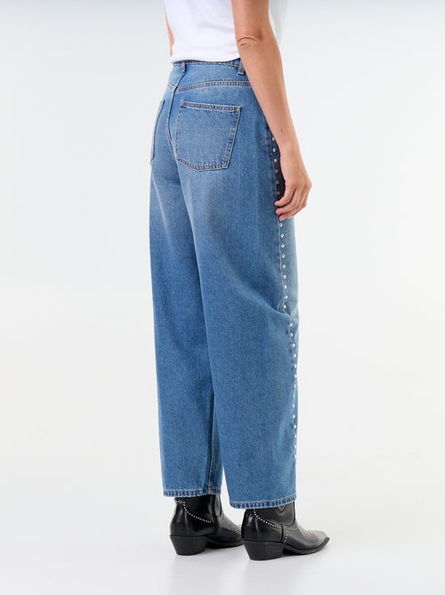 Jeans a gamba larga con borchie fantasiose - Kiabi