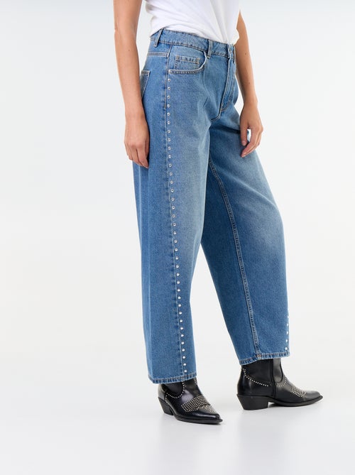 Jeans a gamba larga con borchie fantasiose - Kiabi