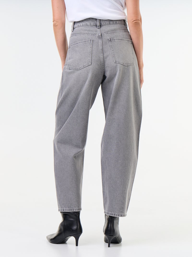 Jeans a gamba larga con borchie fantasiose Grigio - Kiabi