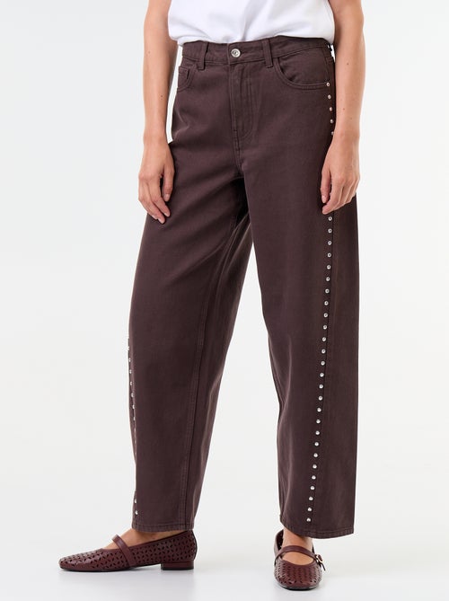 Jeans a gamba larga con borchie fantasiose - Kiabi