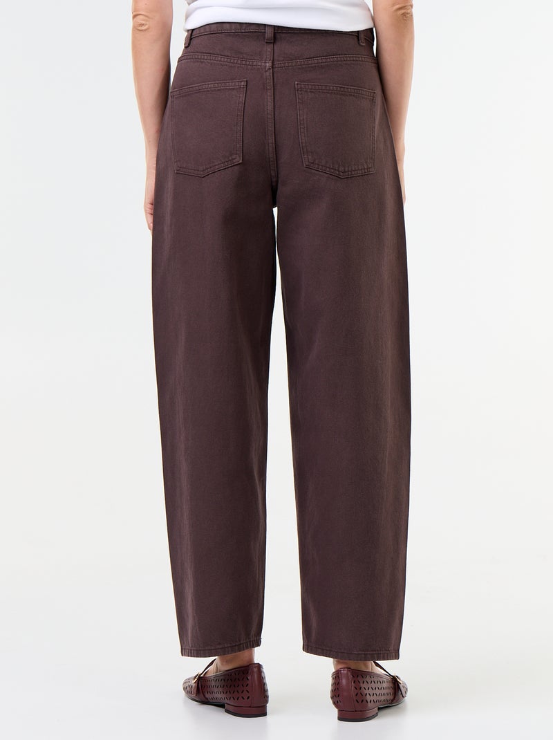 Jeans a gamba larga con borchie fantasiose Marrone - Kiabi
