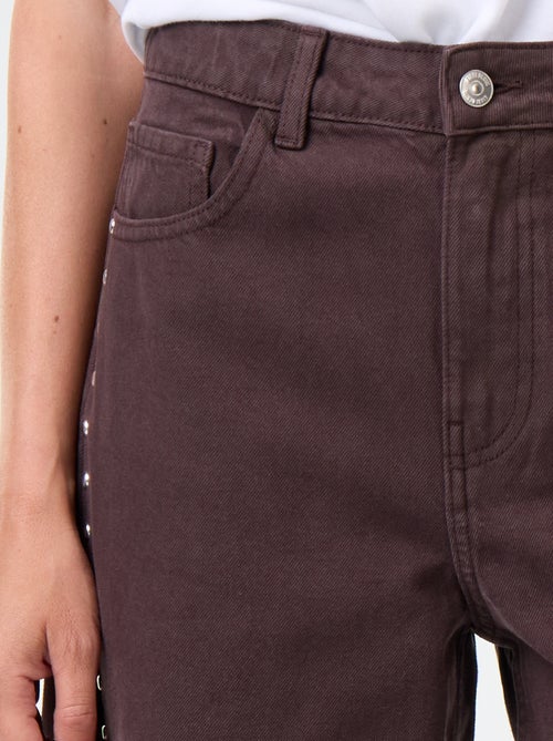 Jeans a gamba larga con borchie fantasiose - Kiabi