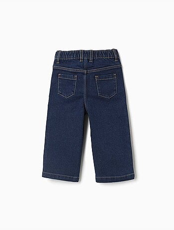 Jeans a gamba larga con bottoni a pressione frontali