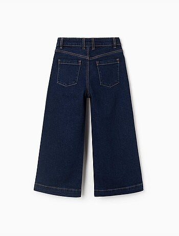 Jeans a gamba larga con bottoni a pressione sul davanti