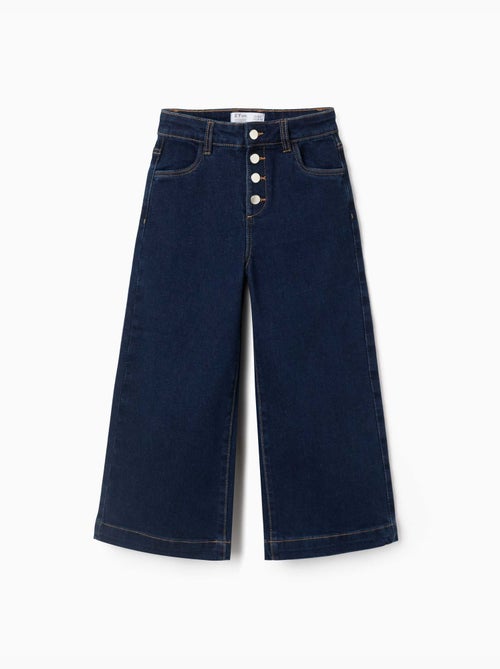 Jeans a gamba larga con bottoni a pressione sul davanti - Kiabi Jeans a gamba larga con bottoni a pressione sul davanti - Kiabi