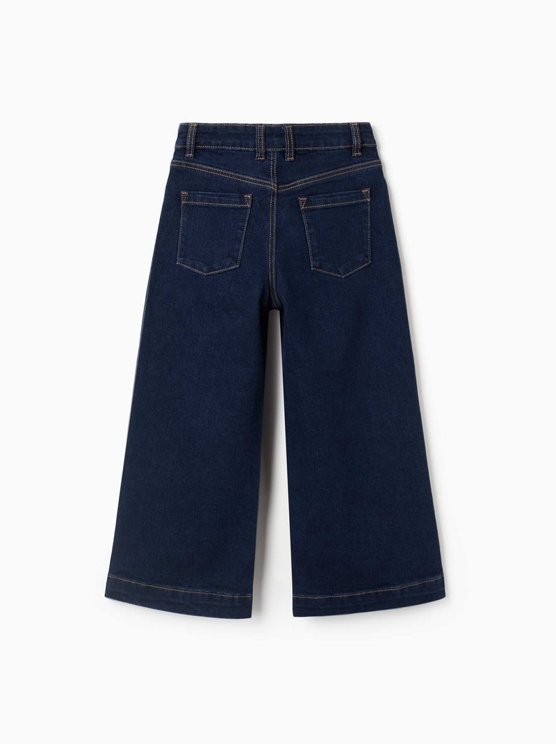 Jeans a gamba larga con bottoni a pressione sul davanti Blu scuro - Kiabi