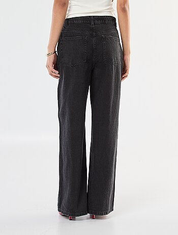 Jeans a gamba larga con cintura sottile in jeans