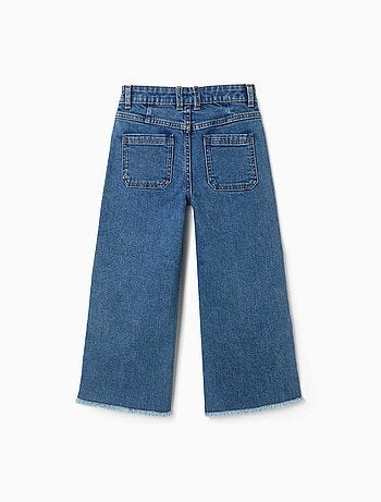 Jeans a gamba larga con orli sfrangiati