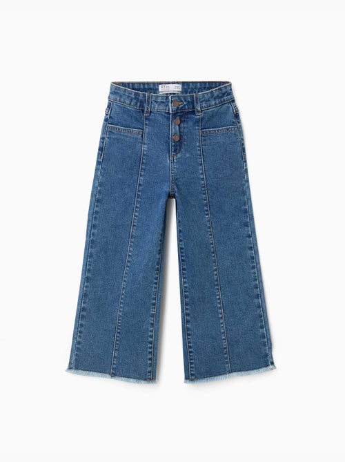 Jeans a gamba larga con orli sfrangiati - Kiabi Jeans a gamba larga con orli sfrangiati - Kiabi