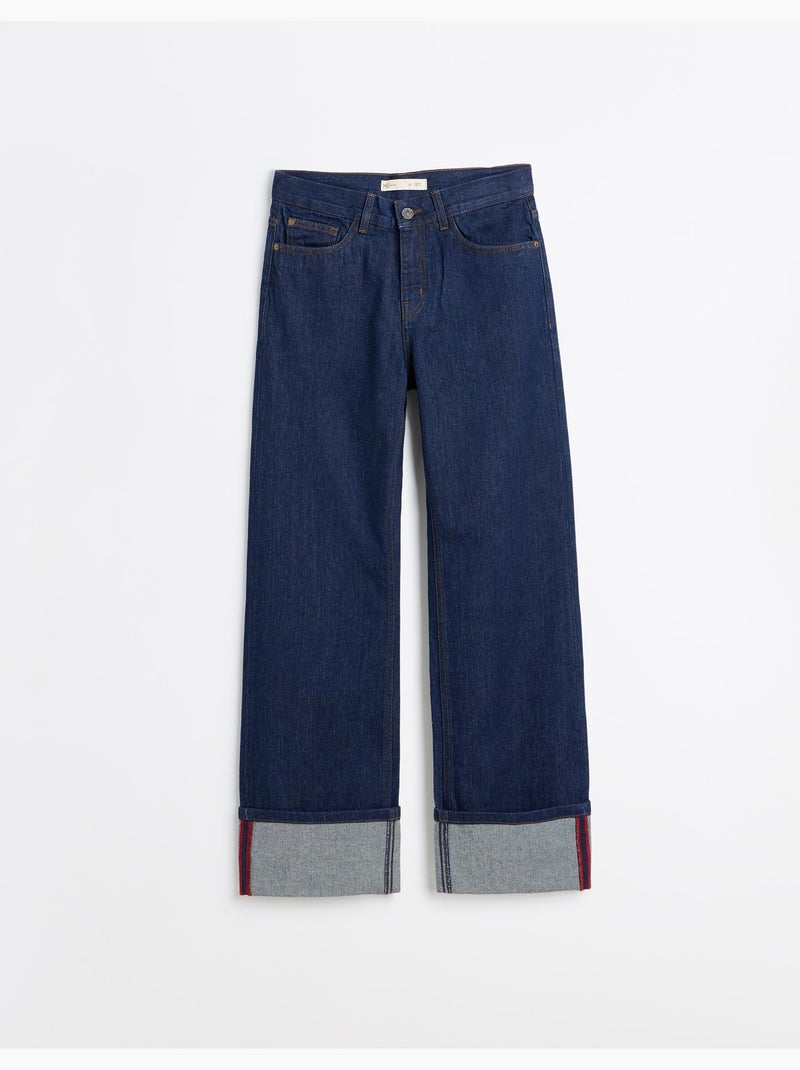 Jeans a gamba larga con pieghe, mo fashion Blu - Kiabi
