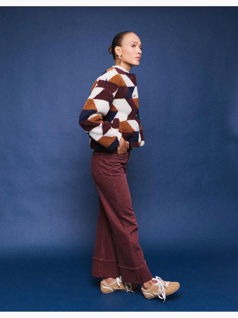 Jeans a gamba larga con pieghe, mo fashion Rosso - Kiabi